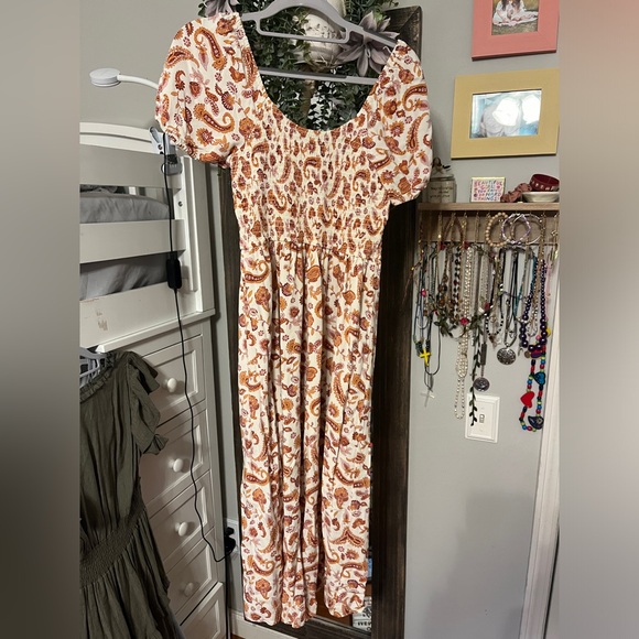 Hollister size medium midi orange patterned dress - Picture 3 of 3